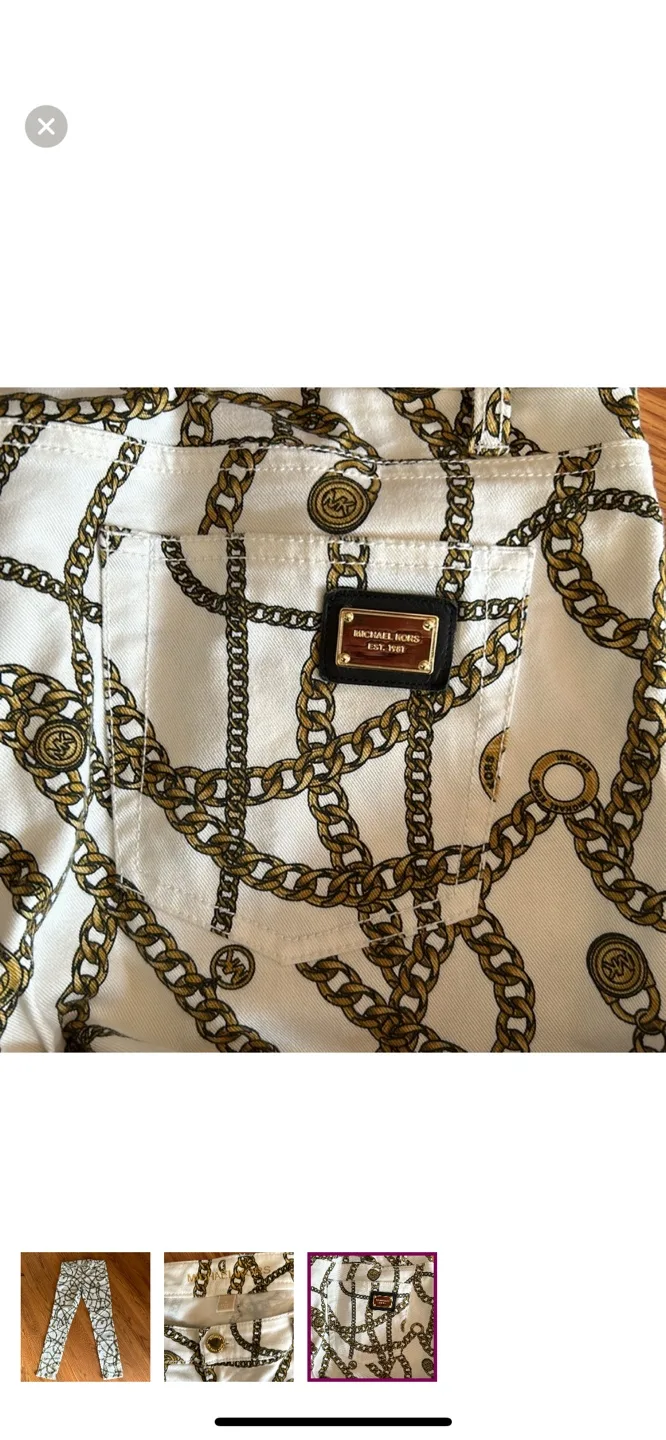 Michael Kors Gold Chain Print Jeans image indicator(3)