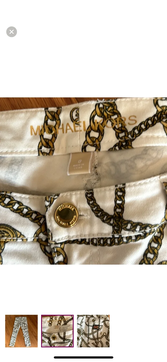 Michael Kors Gold Chain Print Jeans image indicator(2)