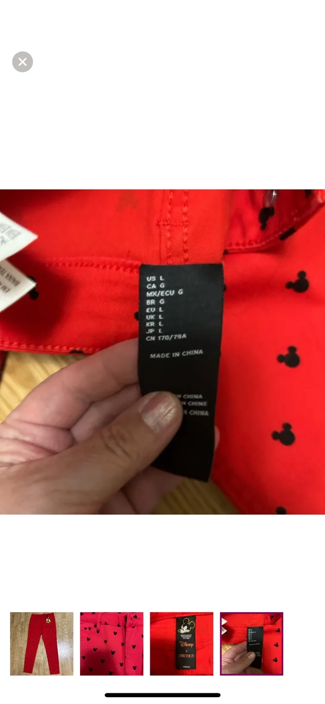 Forever 21 x Disney Mickey Mouse Red Jeans - Size L image indicator(4)