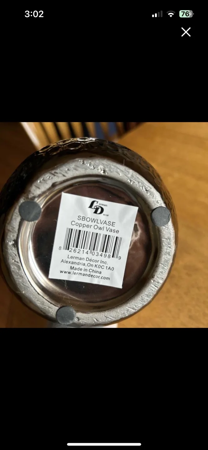 Lerman Decor Copper Owl Vase image indicator(2)