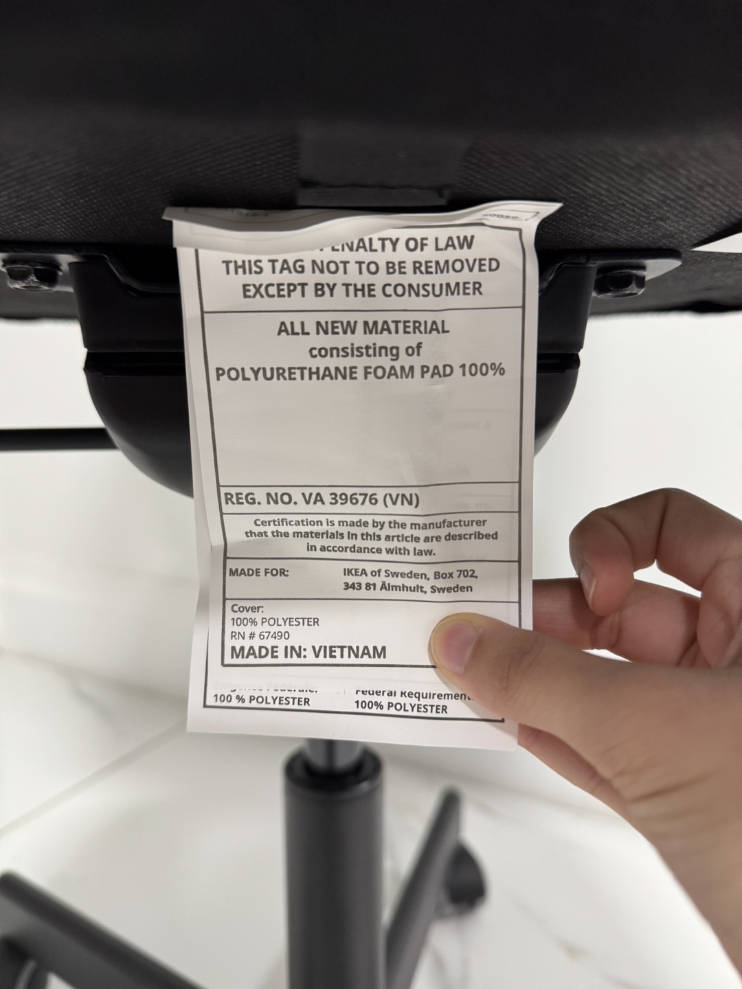 IKEA FLINTAN Black Mesh Office Chair - photo 4