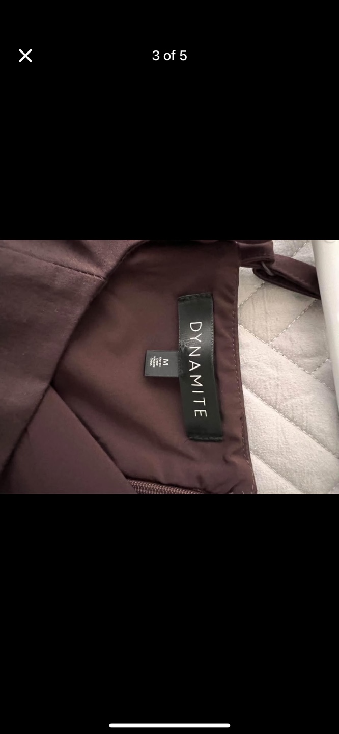 Dynamite Corset Flare Mini Dress - Size Medium - Chocolate Brown - photo 3