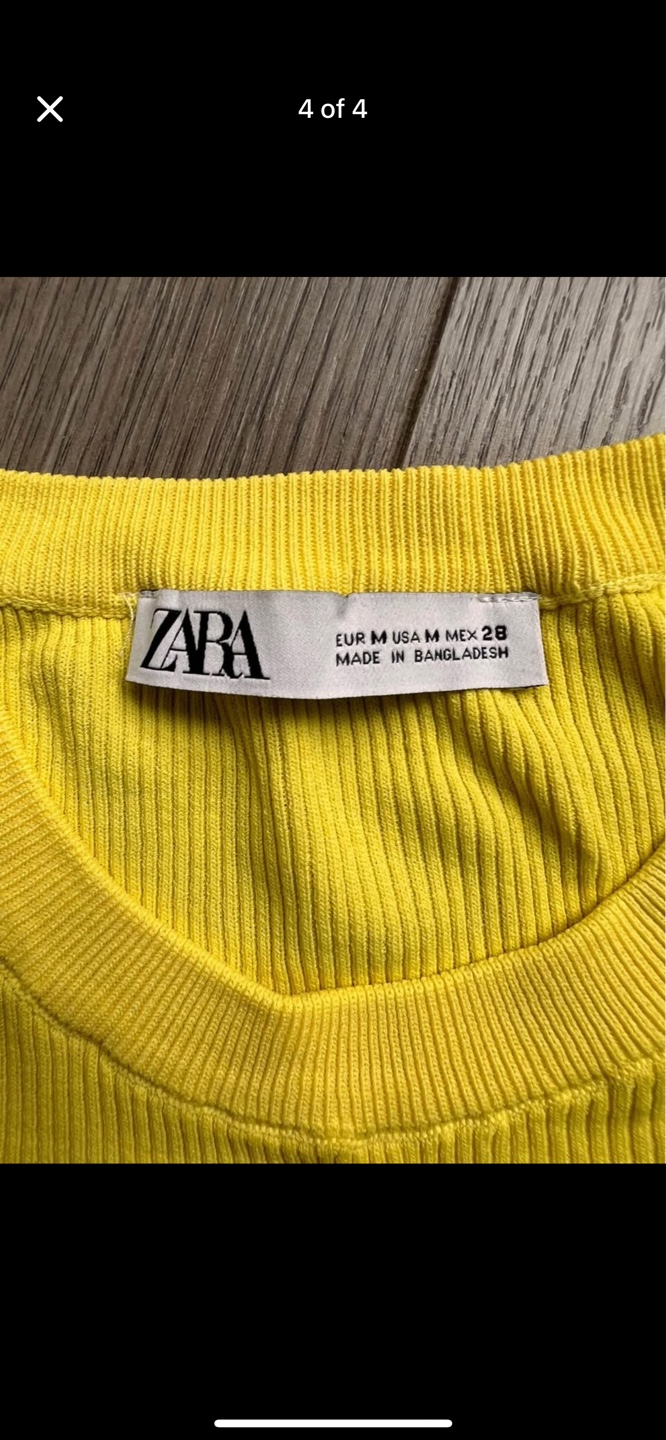 Zara Yellow Ribbed Tank Top - Size Medium - photo 4