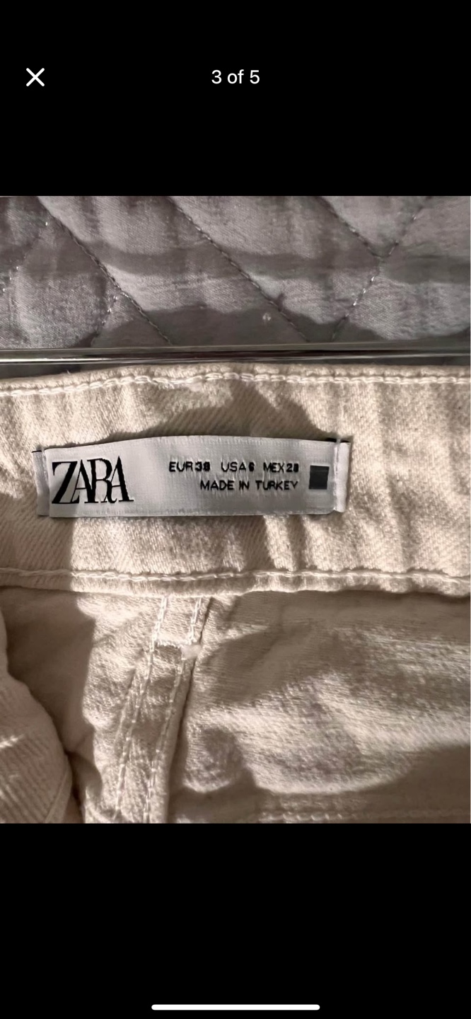 Zara Cream-Colored Straight Leg Jeans - Size 6 - photo 3