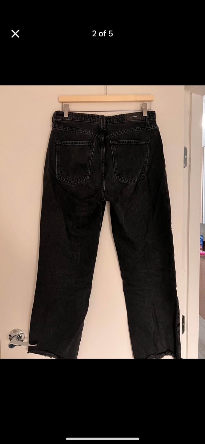 Zara Black Straight Leg Jeans Size 6 - photo 2