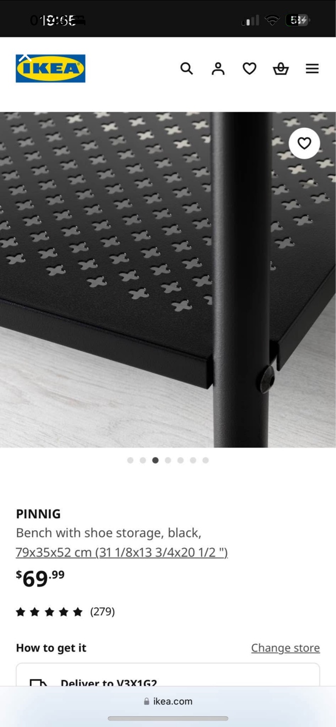 IKEA PINNIG Shoe Bench - Black - photo 2