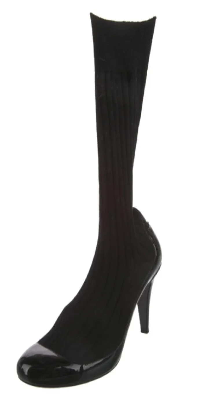 Chanel Black Knit & Patent Leather Booties image indicator(5)