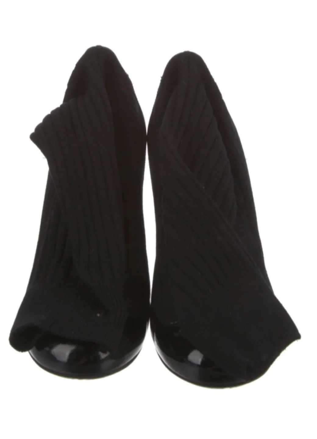 Chanel Black Knit & Patent Leather Booties image indicator(4)