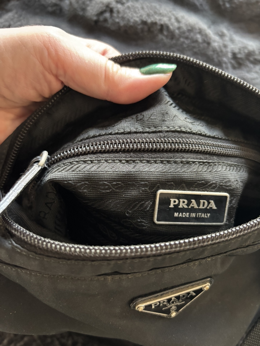 Authentic Prada Black Nylon Crossbody Bag - photo 3