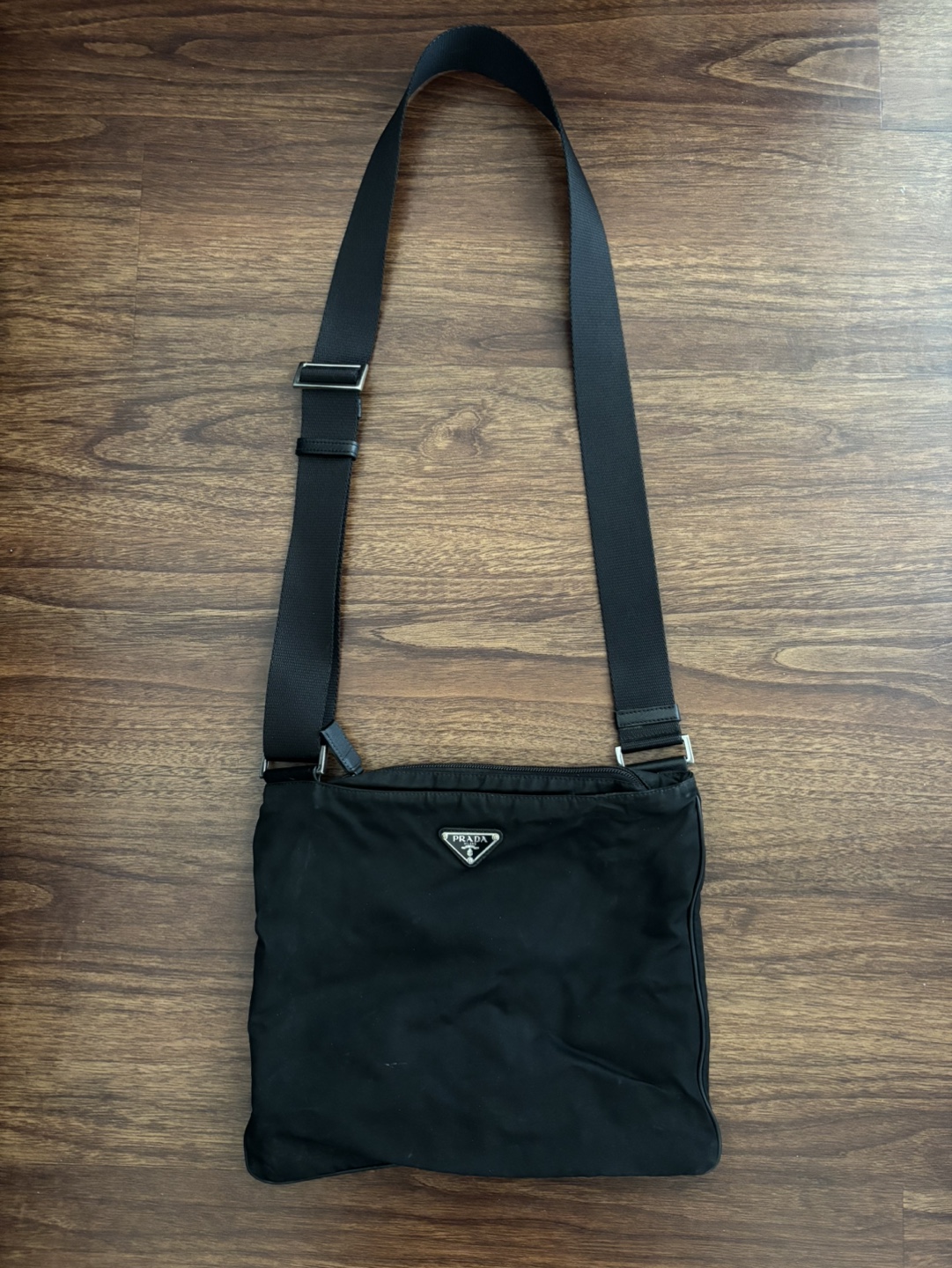 Authentic Prada Black Nylon Crossbody Bag