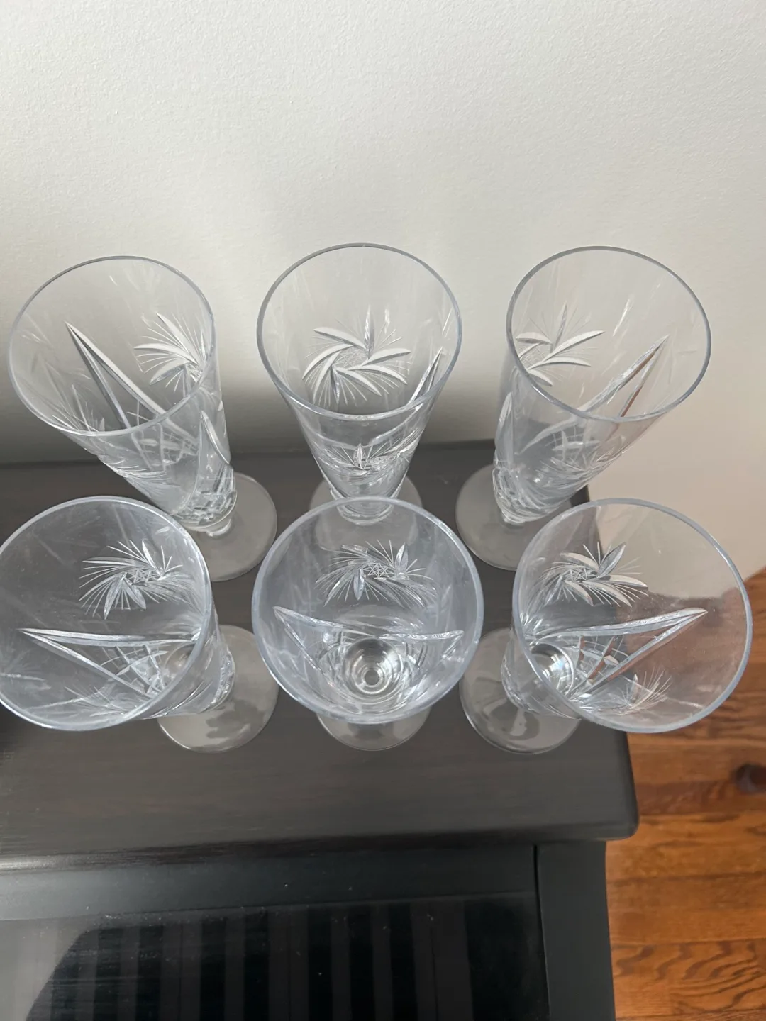 Set of Six Crystal Pinwheel Glasses image indicator(3)