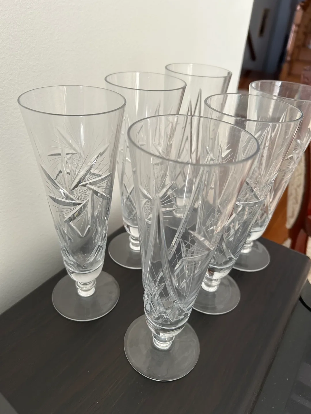 Set of Six Crystal Pinwheel Glasses image indicator(2)