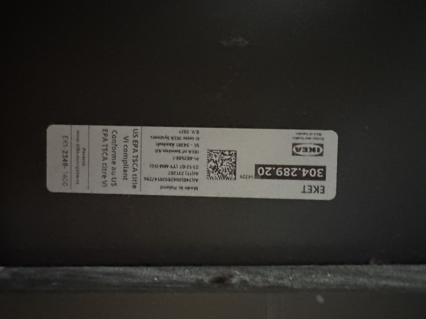 IKEA EKET Dark Grey Cabinet with Door and Shelf - photo 2