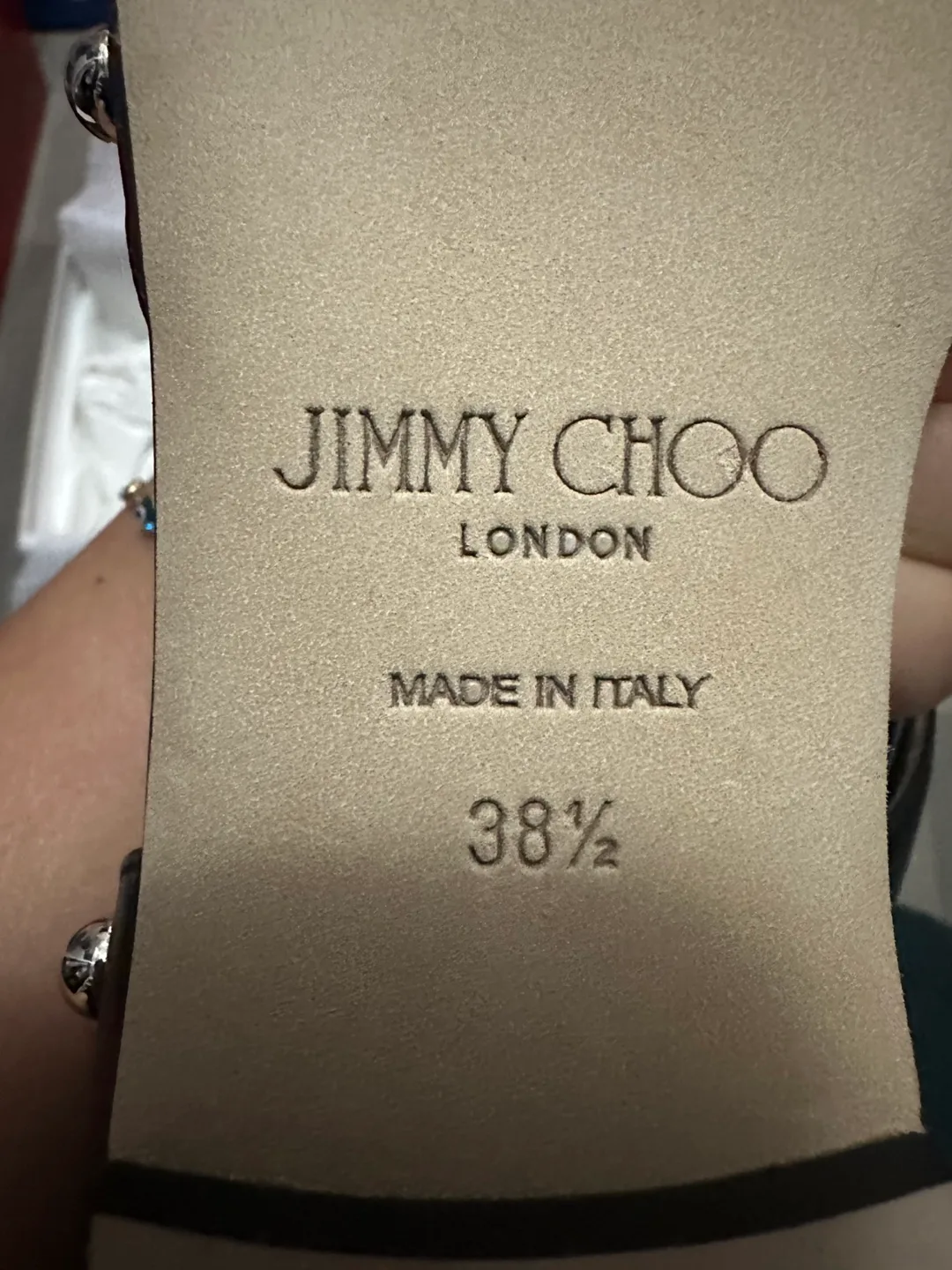 Jimmy Choo London Black Studded Ballerina Flats - Size 38.5 image indicator(4)