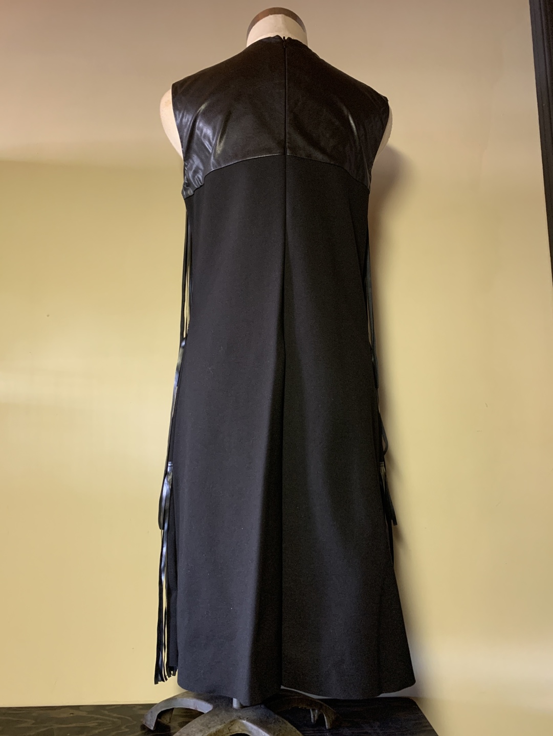 Black Faux Leather Fringe Dress - photo 5