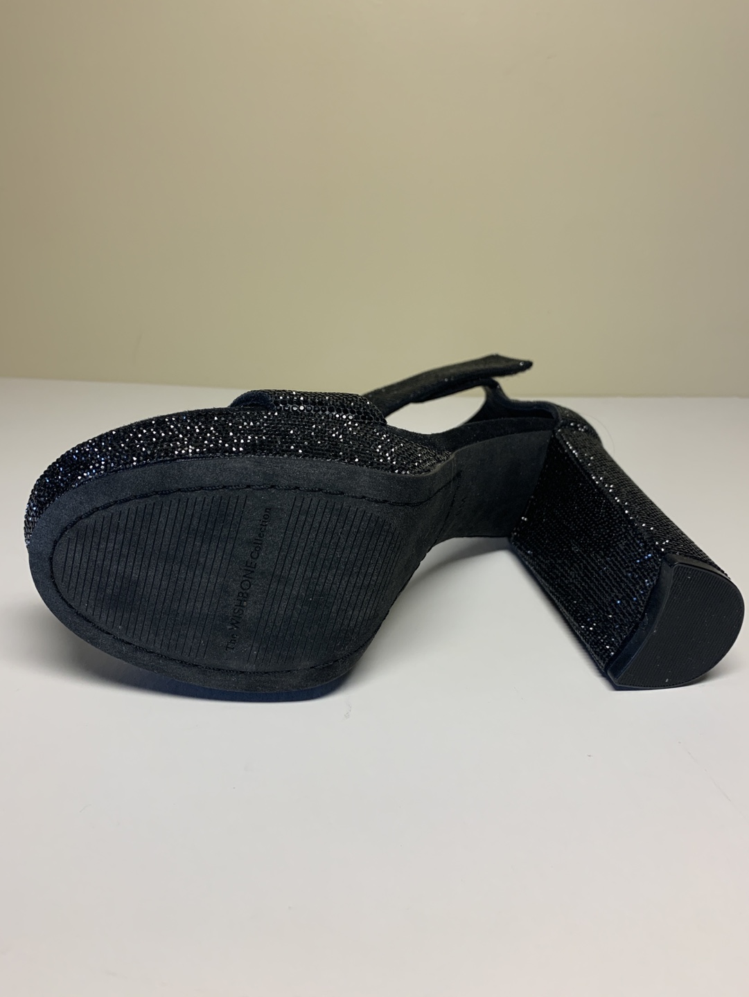 Wishbone Black Rhinestone Platform Heels - Size 8 M Women’s - photo 2