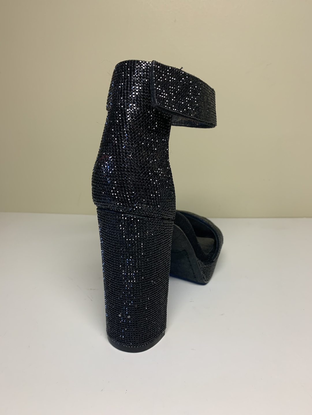 Wishbone Black Rhinestone Platform Heels - Size 8 M Women’s - photo 4