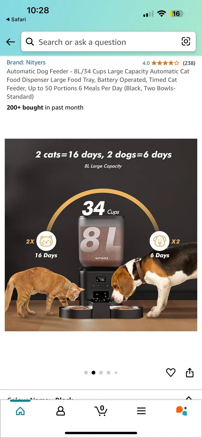 Nityers 8L Automatic Pet Feeder with Dual Bowls image indicator(5)