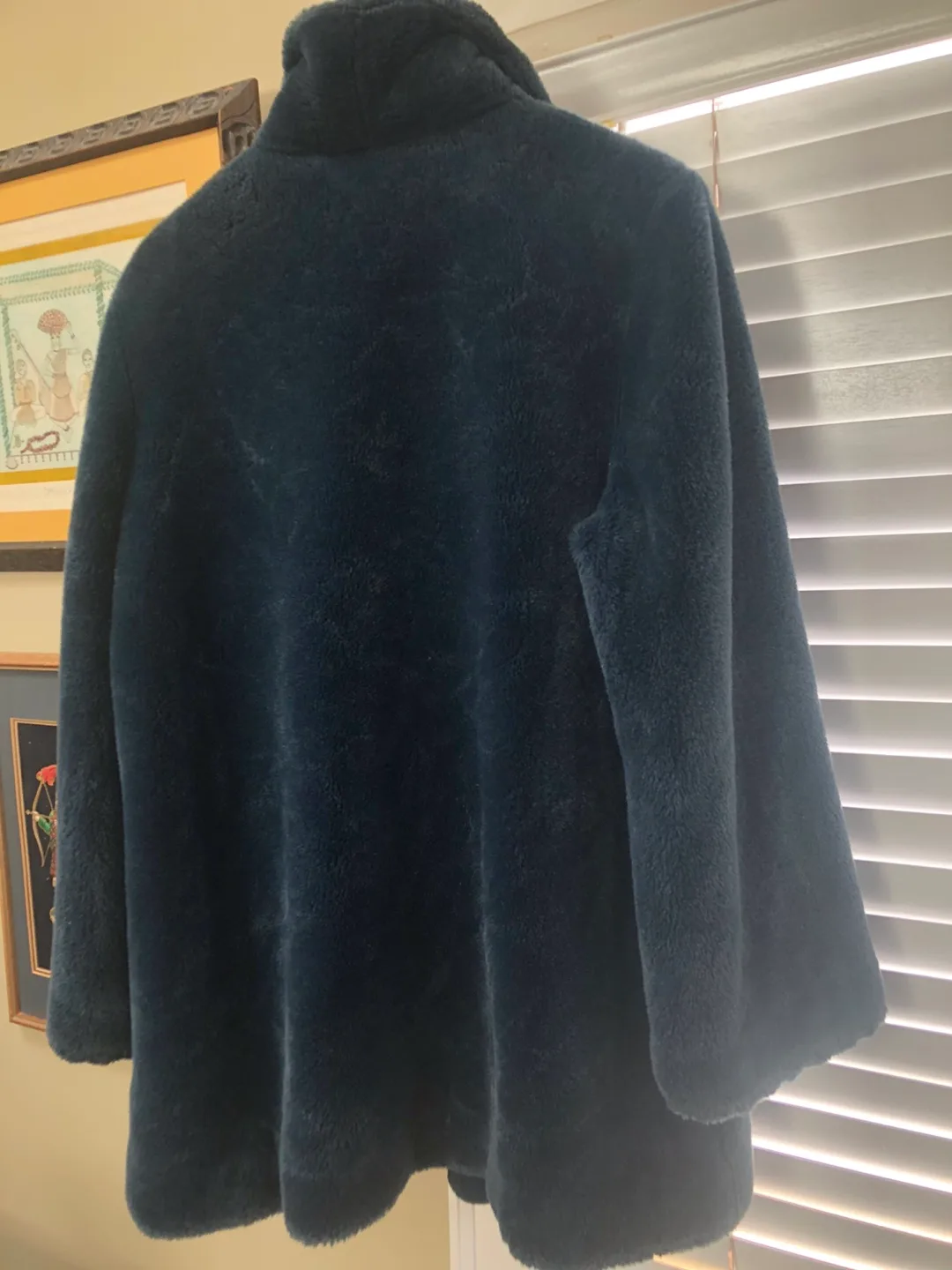 London Fog Teal/Blue Faux Fur Coat - Size Large image indicator(2)
