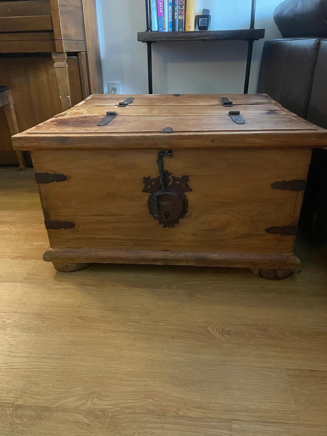 Vintage Wooden Trunk Coffee Table thumbnail