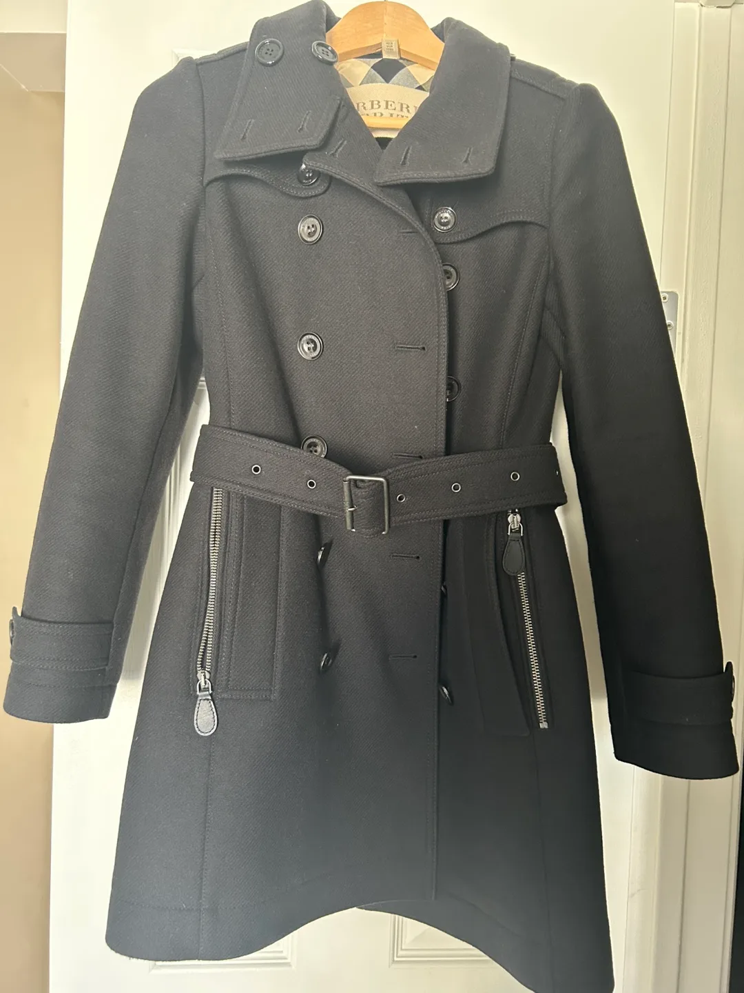 Burberry Black Double Breasted Wool Peacoat image indicator(2)