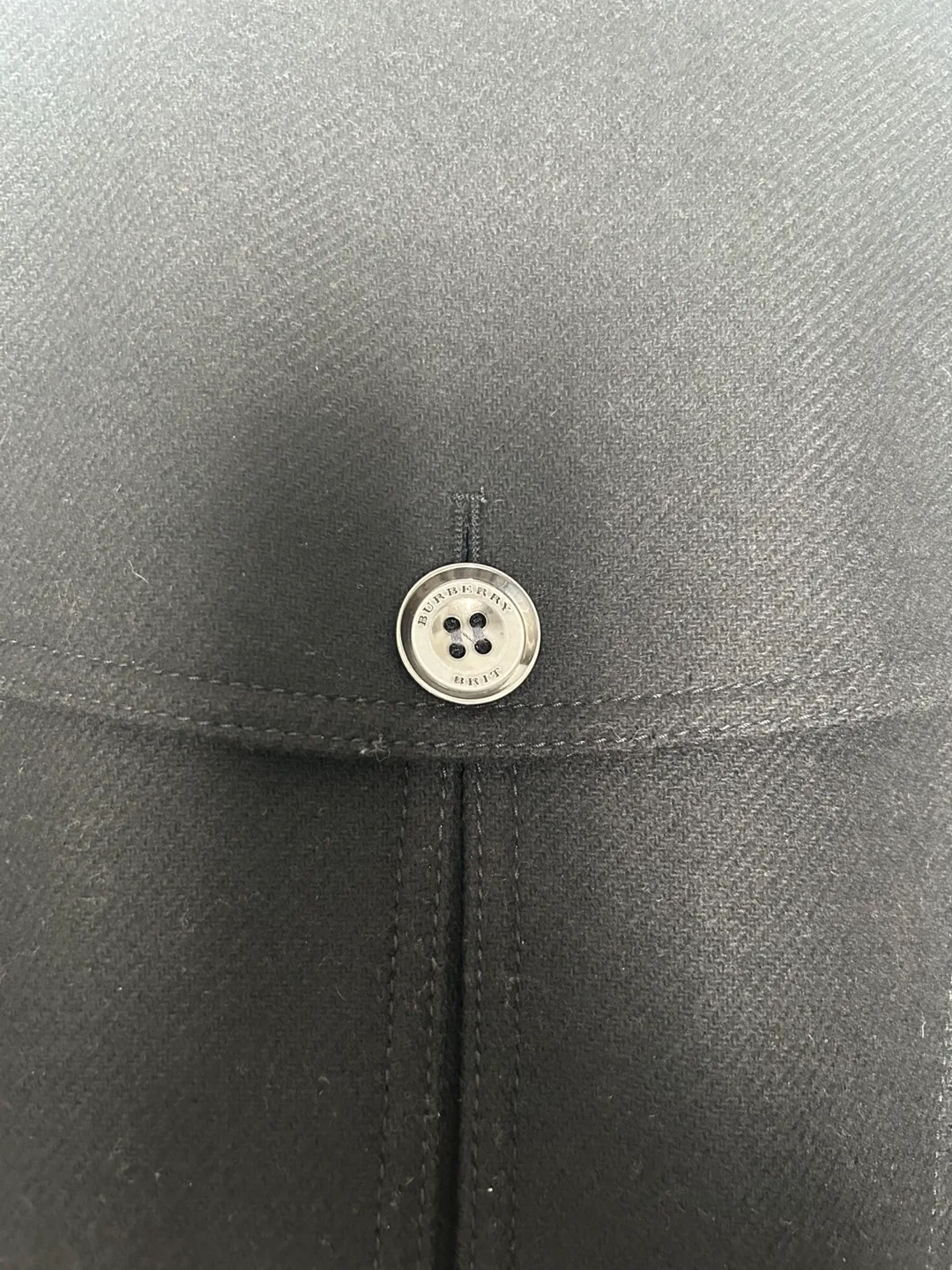 Burberry Black Double Breasted Wool Peacoat image indicator(6)