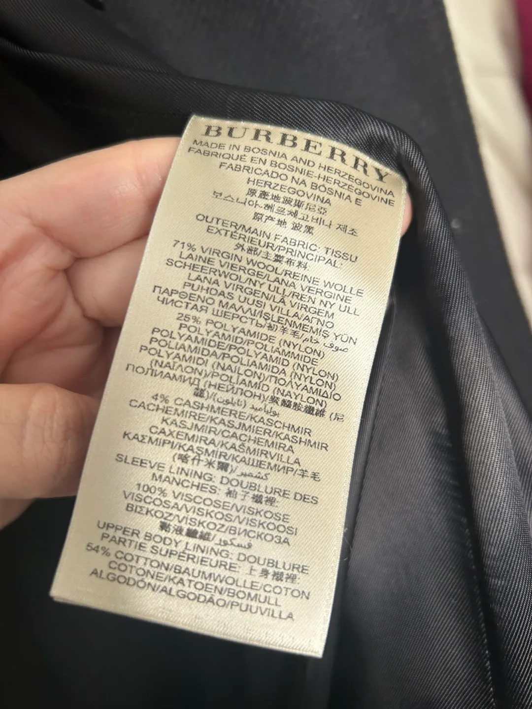 Burberry Black Double Breasted Wool Peacoat image indicator(8)