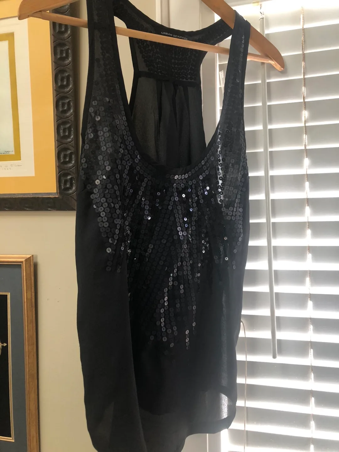Urban Behavior Black Sequined Tank Top - Size M/M image indicator(5)