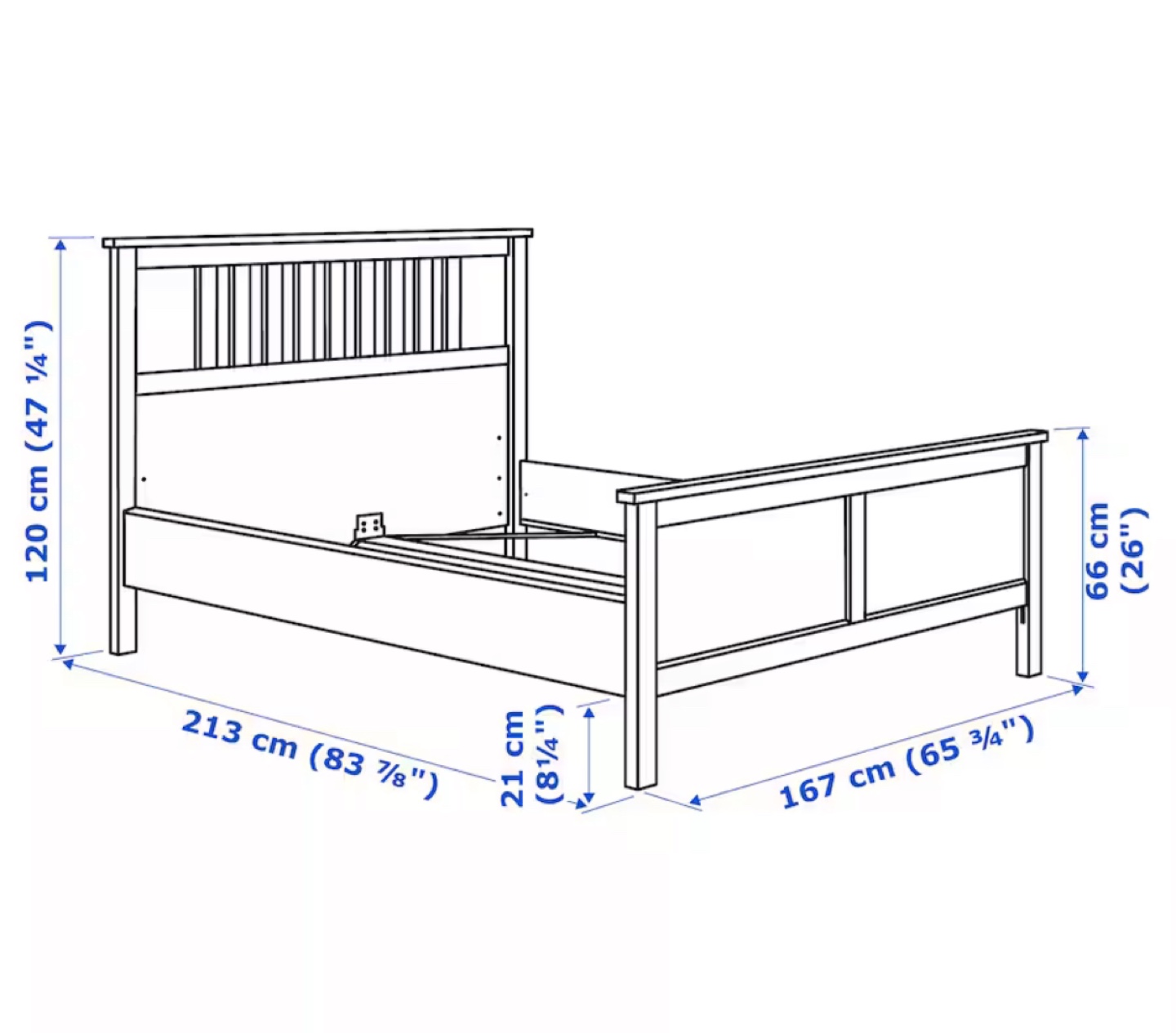 IKEA MALM White Double Bed Frame
