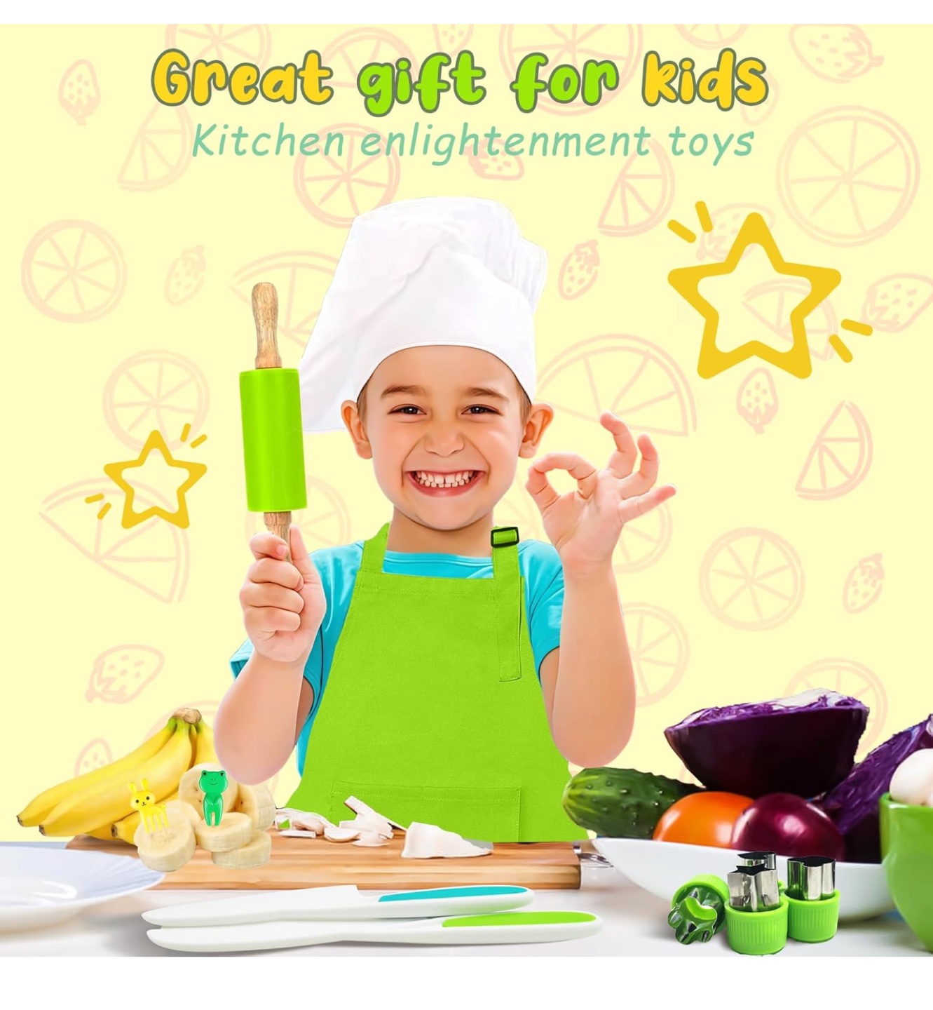 Kids' Play Kitchen Set - 34pc colourful cooking toys - photo 5