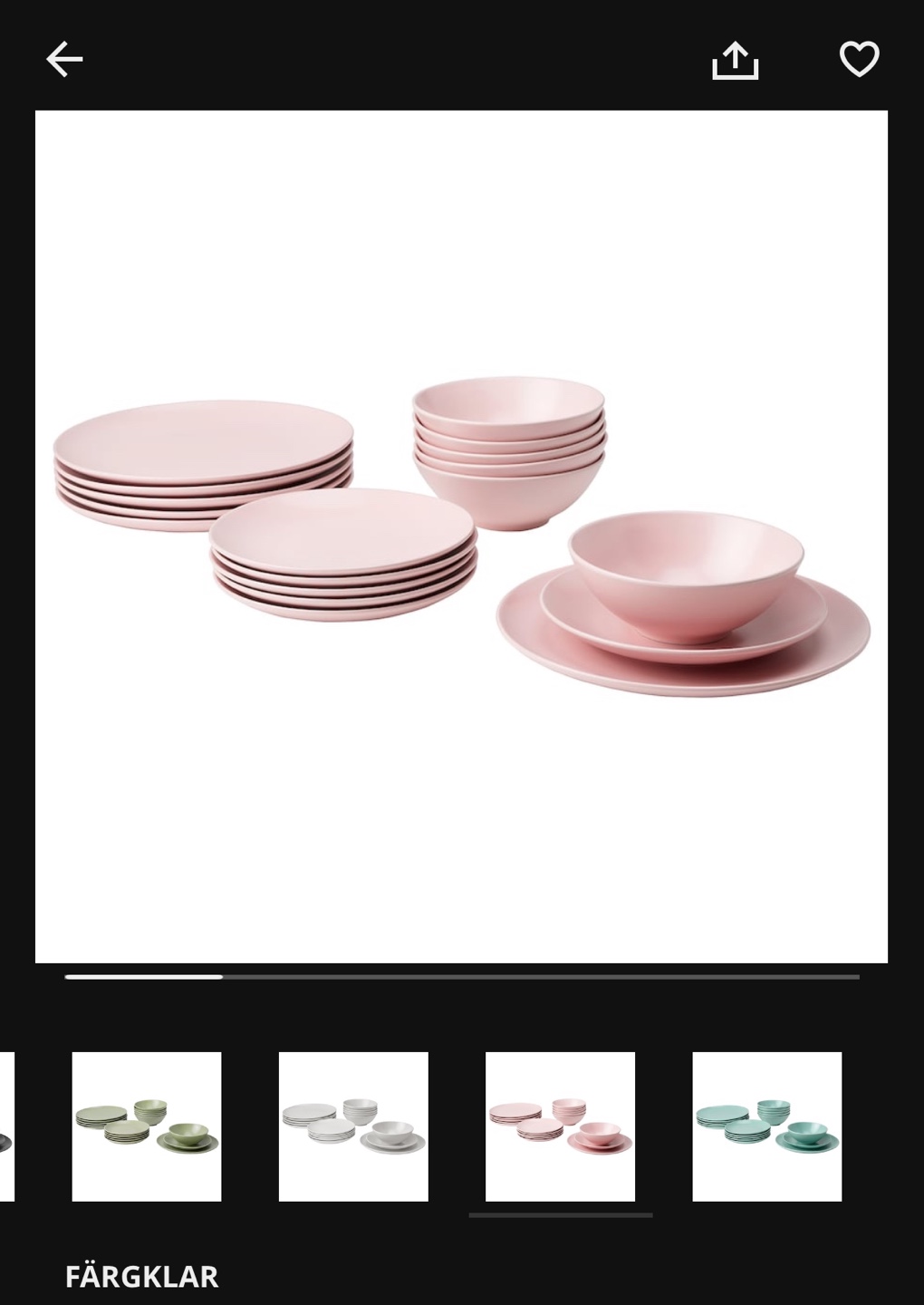 IKEA FÄRGLAR Pink Dinnerware Set (15pcs) - photo 3