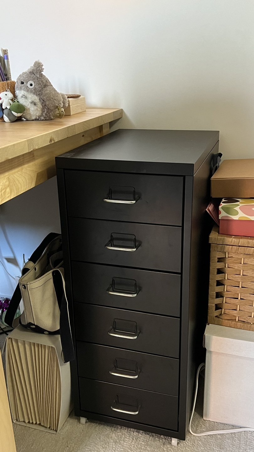 IKEA HELMER 6-Drawer Rolling Cart - Black