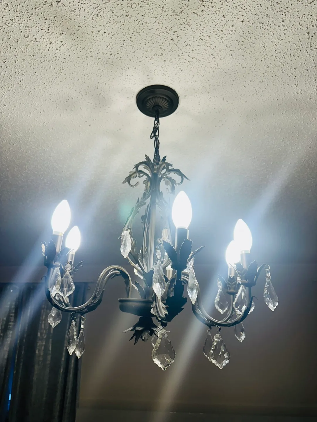 Elegant 6-Light Chandelier with Crystal Accents image indicator(2)