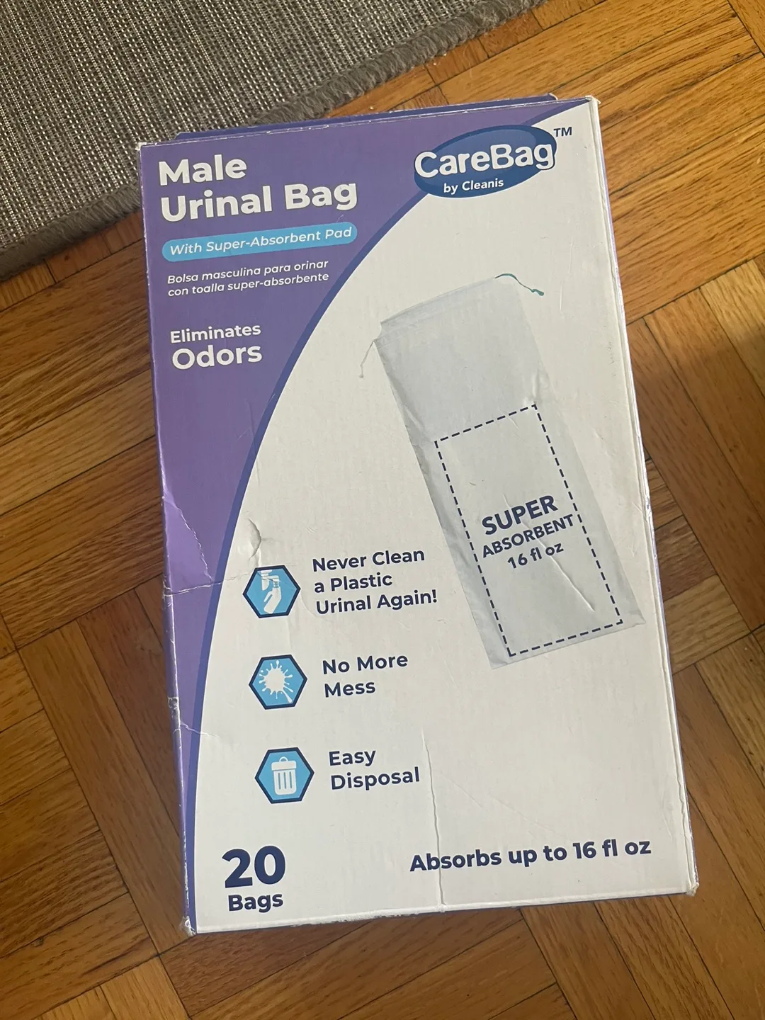 CareBag Male Urinal Bags with Super Absorbent Pad (20 Count) thumbnail