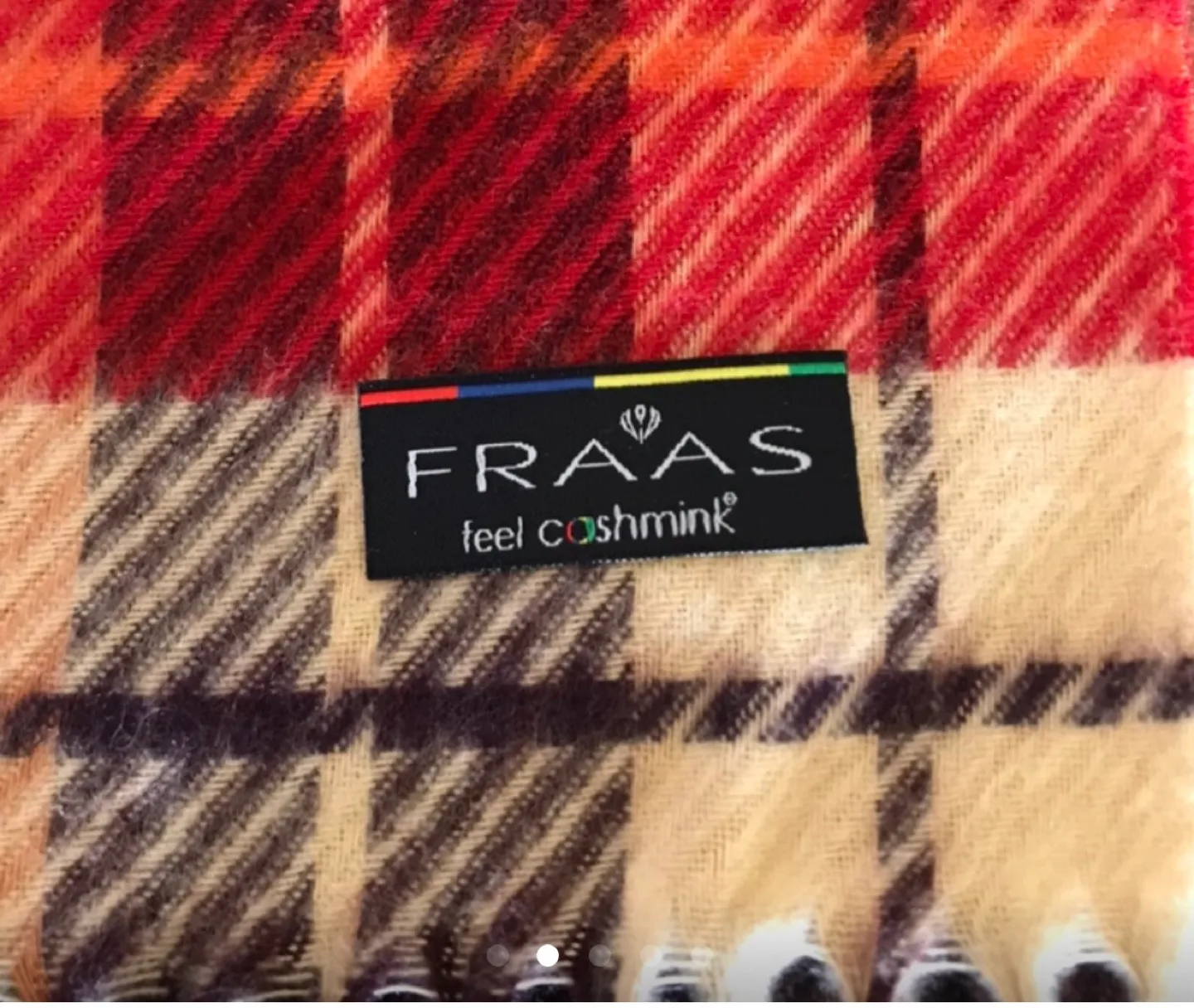 FRAAS Feel Cashmink Scarf - Orange, Brown & White Plaid image indicator(2)