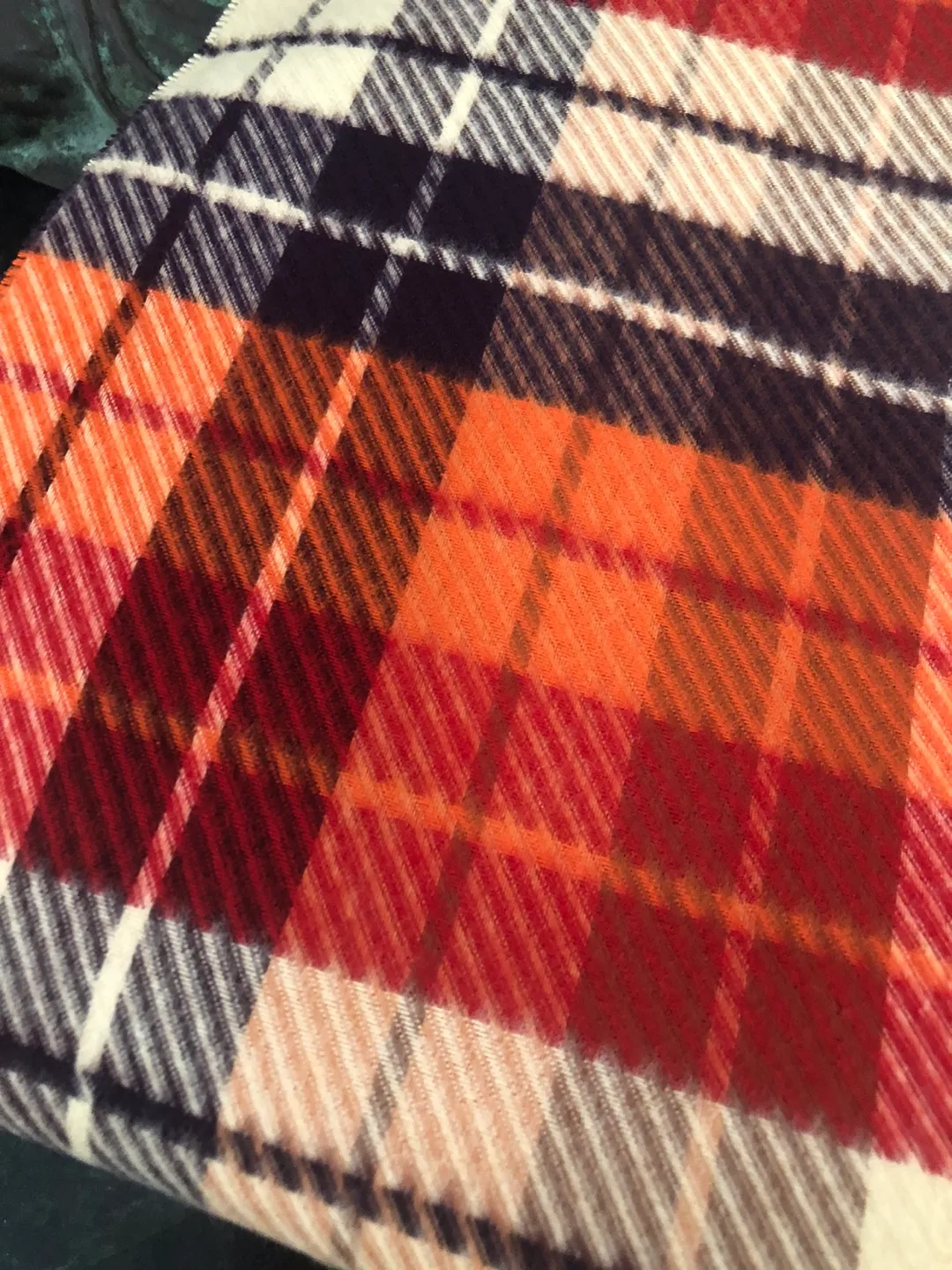 FRAAS Feel Cashmink Scarf - Orange, Brown & White Plaid image indicator(4)