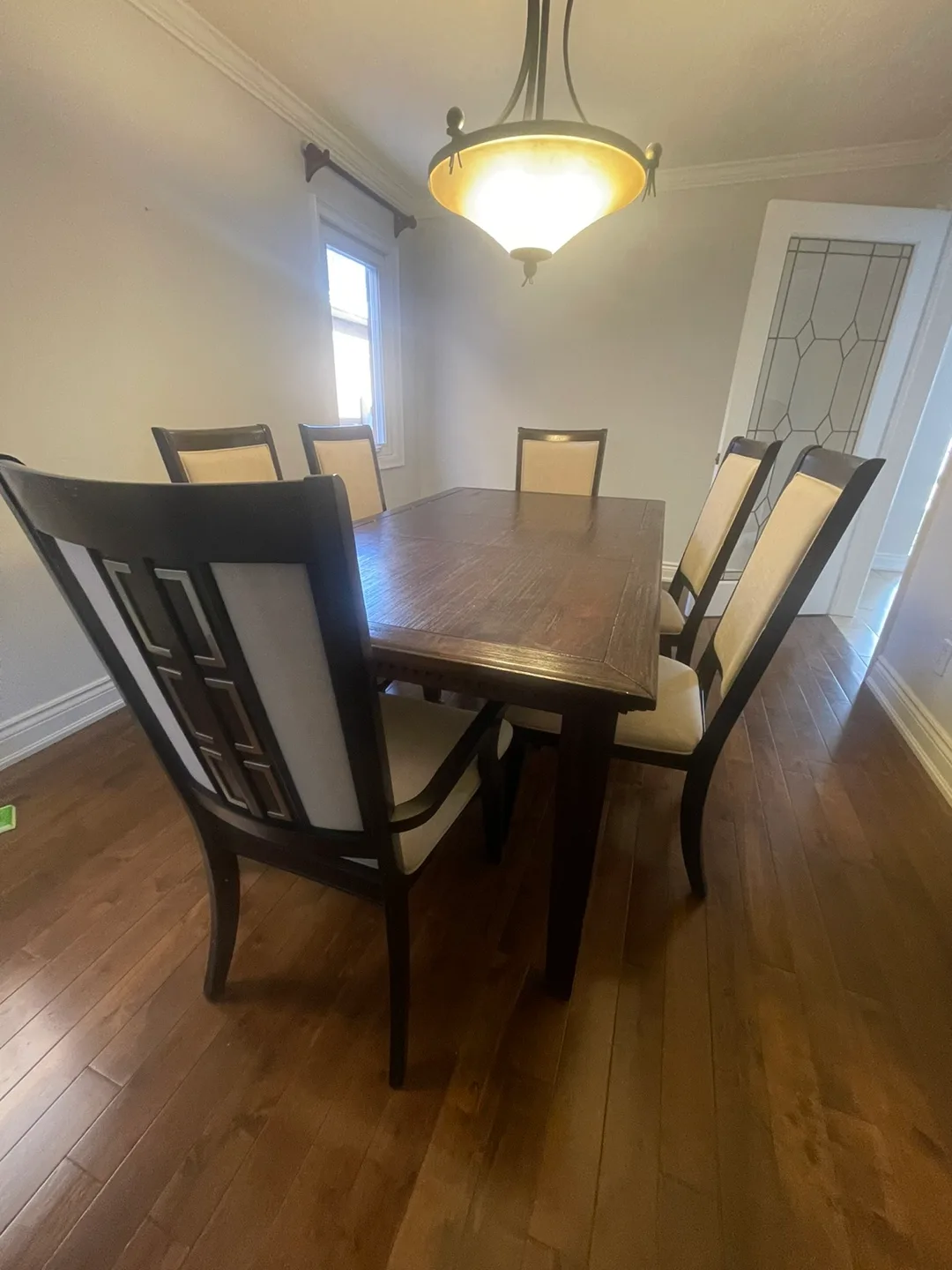 7-Piece Dining Set - Dark Wood Table and Chairs image indicator(2)