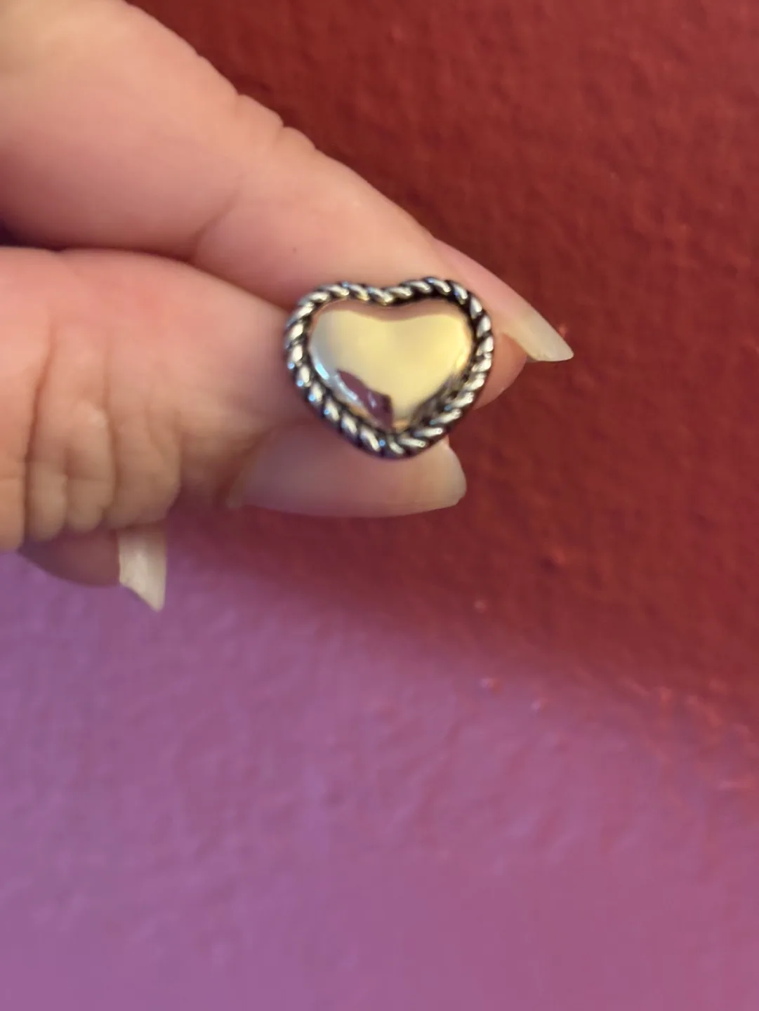 Lovely Two-Tone Gold and Silver Heart Necklace and Earrings Set image indicator(5)