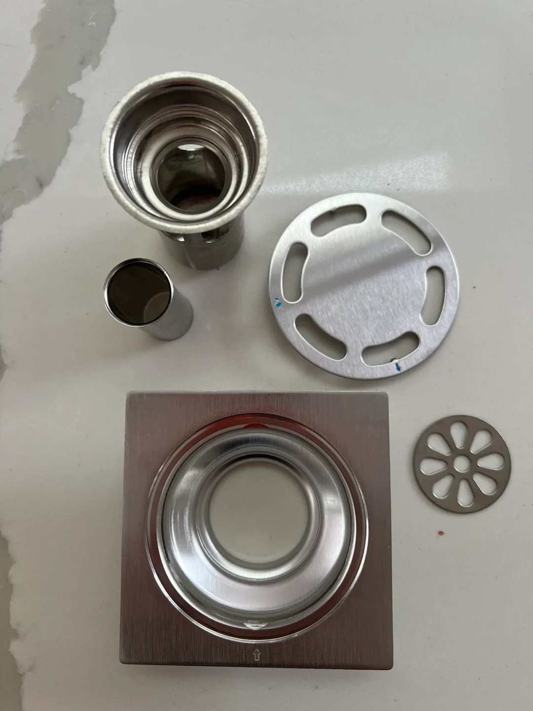 RENO time BNIB Stainless Steel Shower Drain x2 image indicator(9)