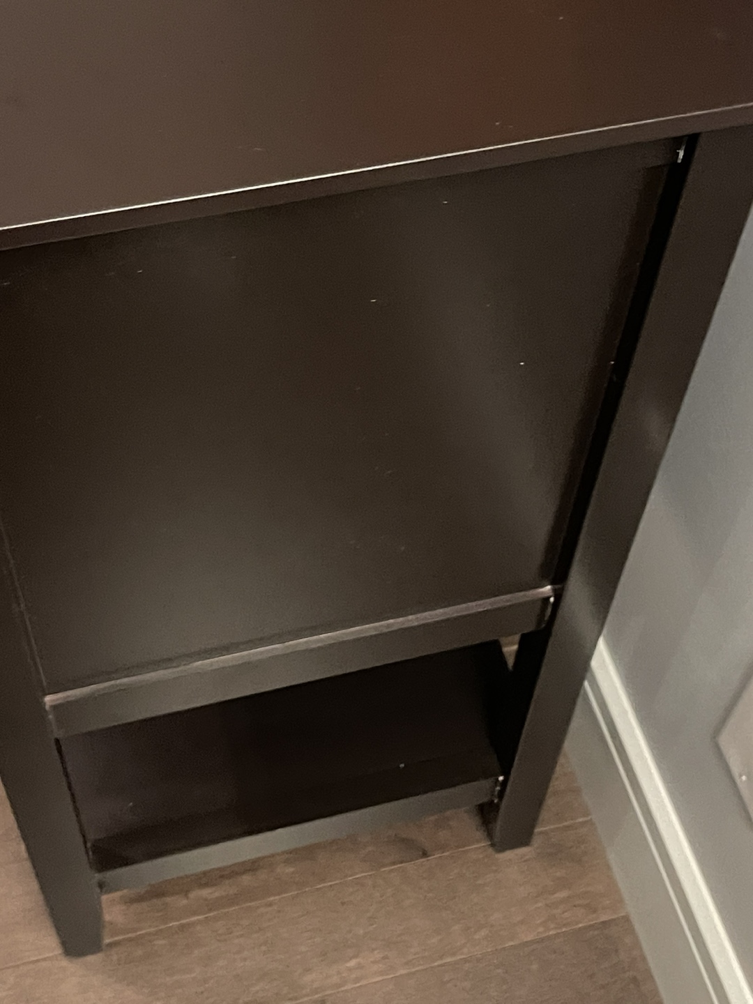 Dark Brown Wooden Cabinet with Glass Doors - photo 4
