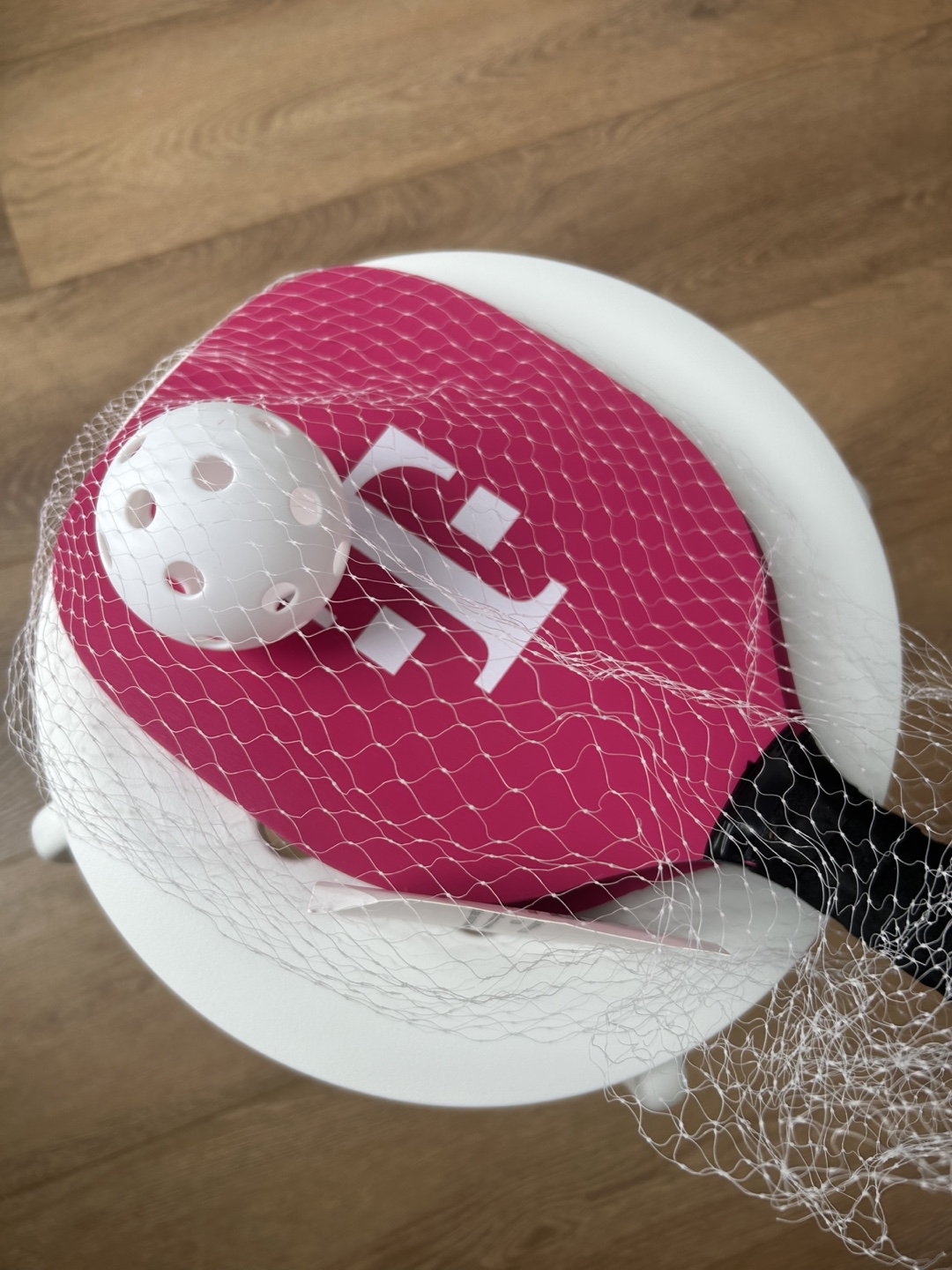 Pink Pickleball Paddle with Ball