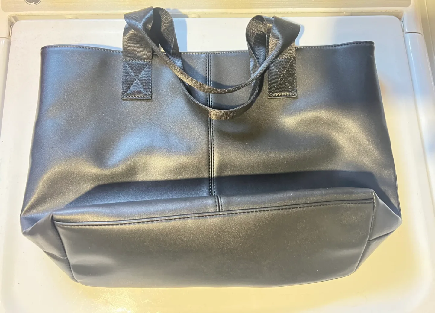 Black Tote Bag with Interior Pocket image indicator(2)