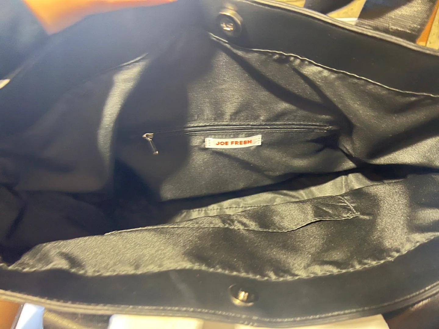 Black Tote Bag with Interior Pocket image indicator(3)