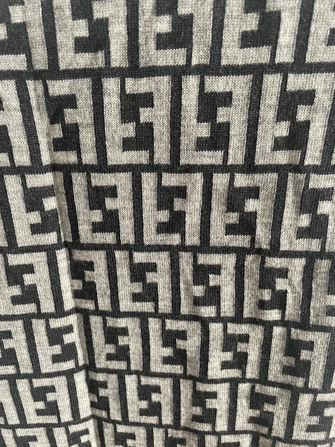 Fendi Uomo Grey and Black Knitted Scarf image indicator(2)