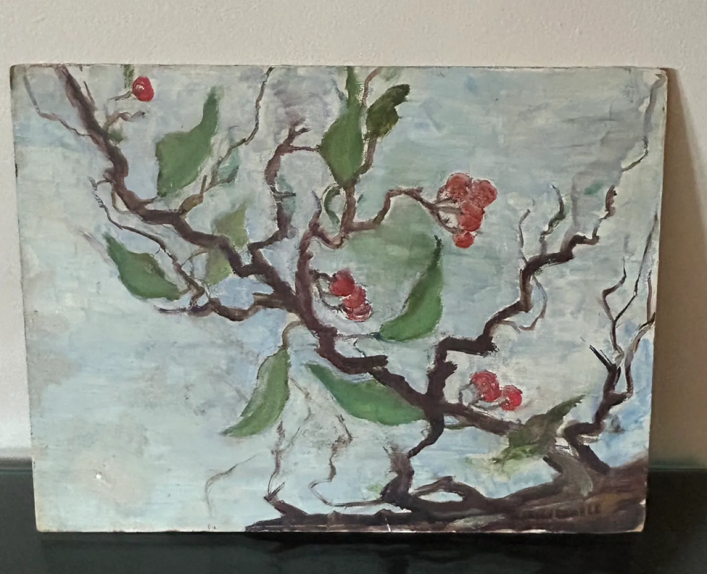 $25  Signed painting Canada Art Cherry blossom flowers antique image indicator(2)