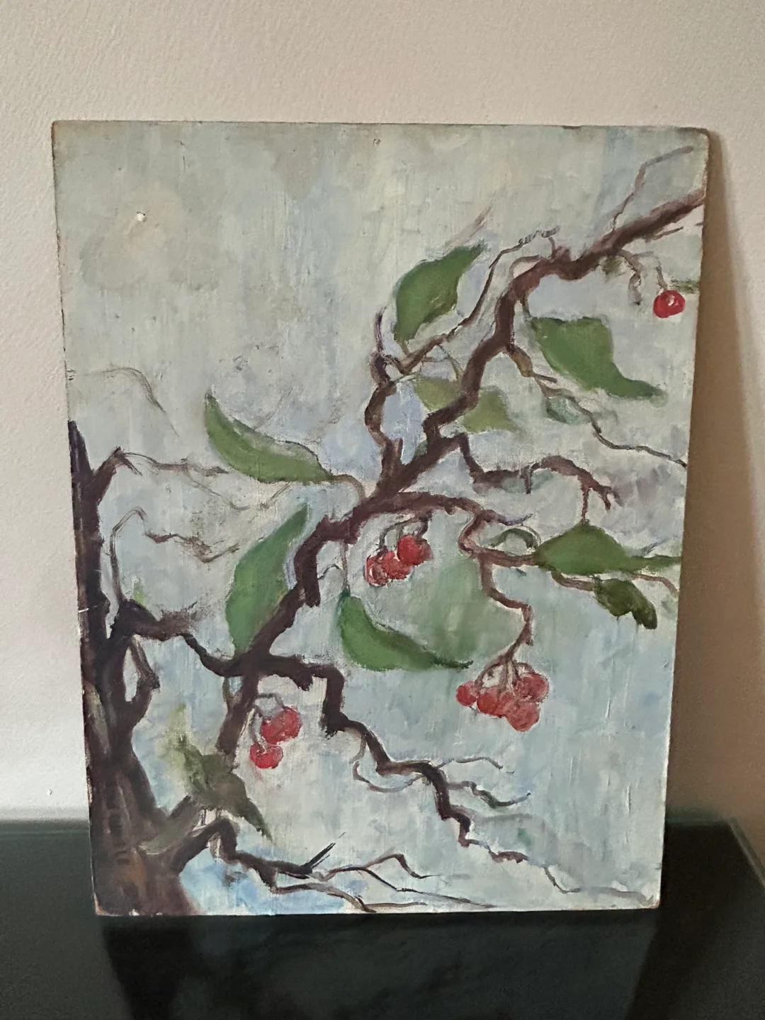 $25  Signed painting Canada Art Cherry blossom flowers antique image indicator(7)