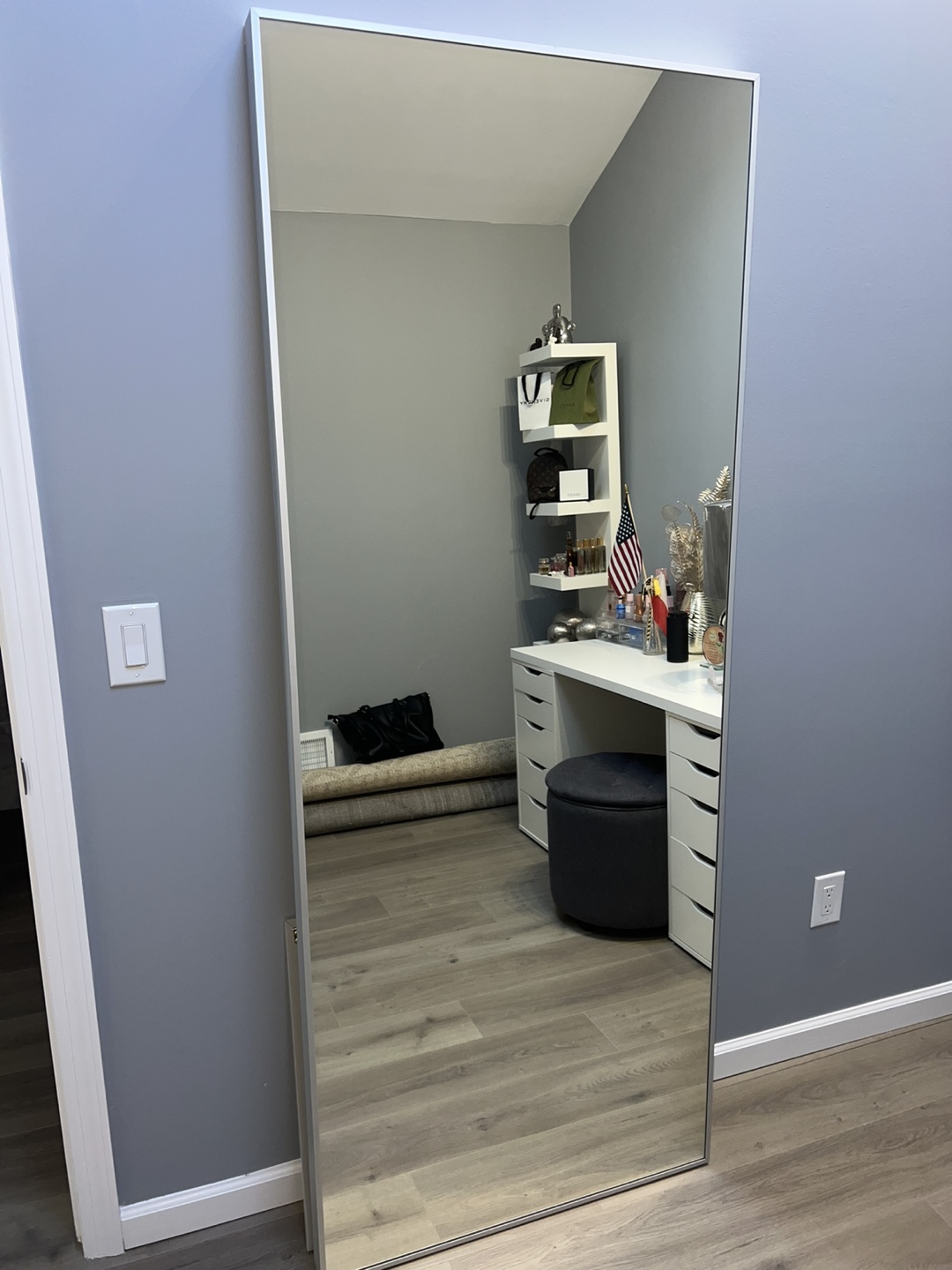Full Length Mirror with Silver Frame