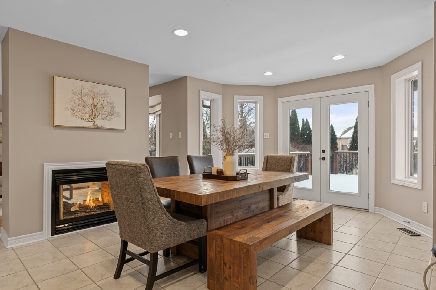 Rustic Farmhouse Dining Table with Bench