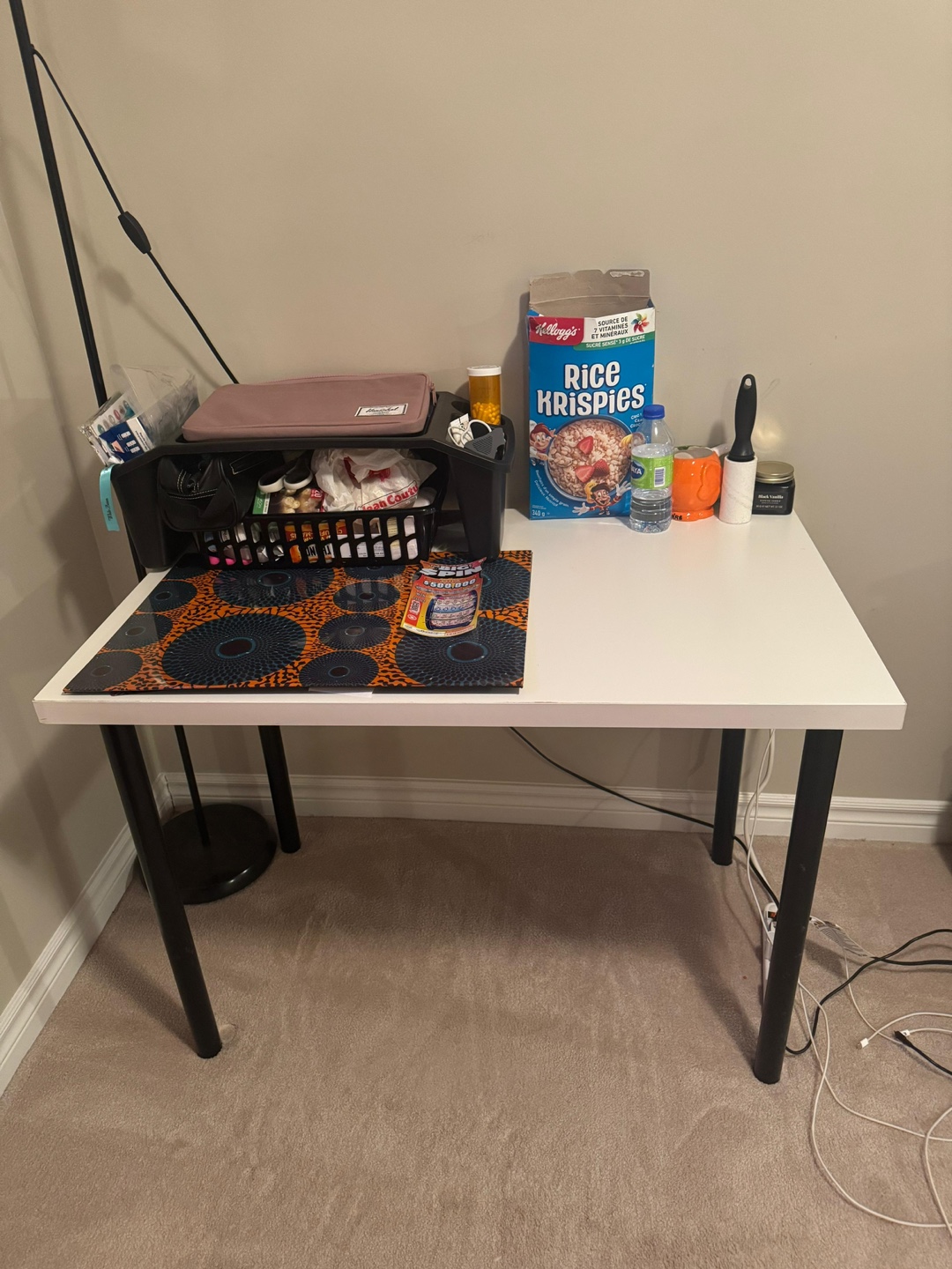 White Computer Desk with Black Legs