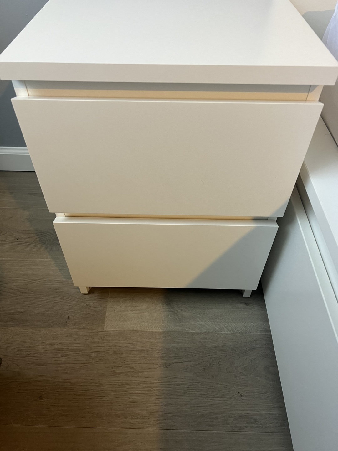 White 2-Drawer Nightstand - photo 2